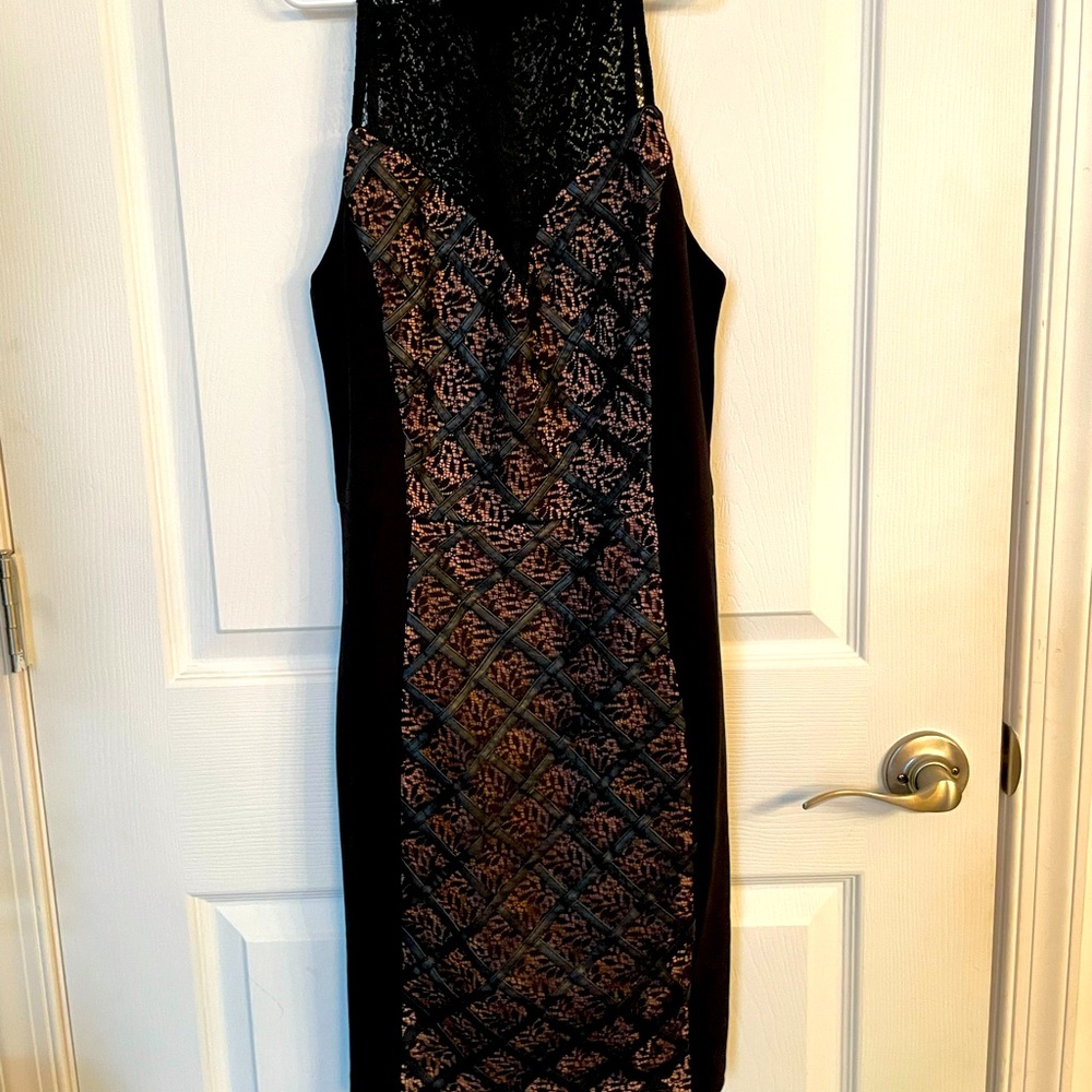 Nikibiki Black and Tan lace body on dress! Like new condition!